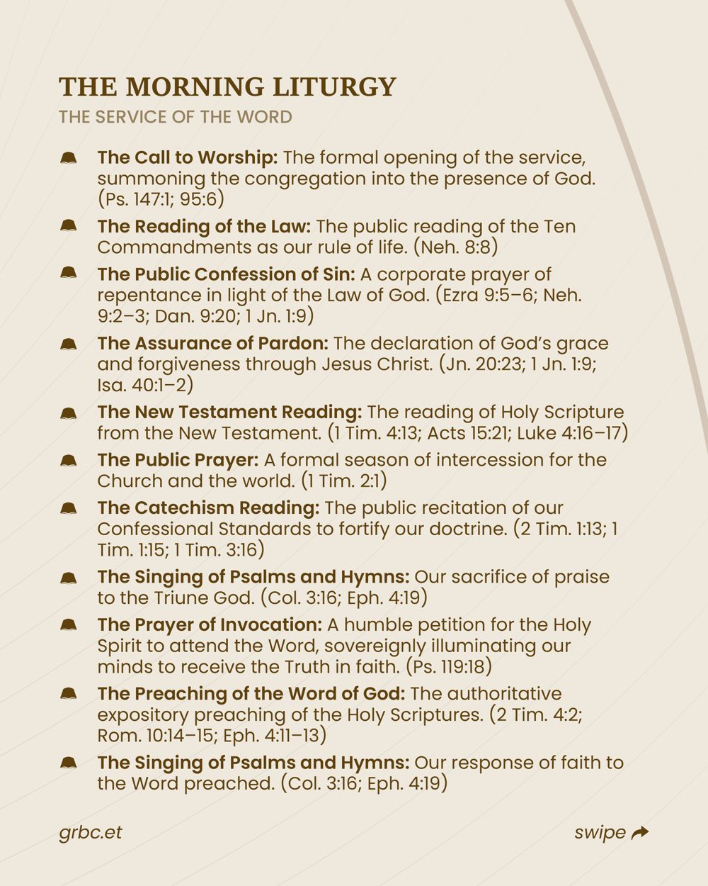 The Order of Divine Service at GRBC — card 2